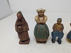 Antique Lot Of 6 Vintage Hand Carved Painted Wooden Folk Figurines  133 