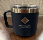 Yeti Rambler 14 Oz Stackable Camp Mug Navy Blue Stainless Steel Nwot State Bank