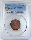 1851 Half Cent Pcgs Gold Shield Almost Uncirculated Details  445-3