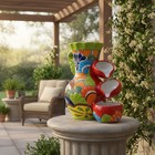 Colorful Talavera Tabletop Fountain   Mexican Folk Art Decor