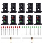 10 Sets 1 87 Target Faces With Leds Red Green Railway Dwarf Signal Ho Oo Scale