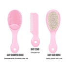 - 3 Piece Baby Hair Brush And Comb Set For Newborns And Toddlers  pink 
