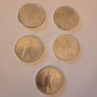 5 Us Silver Peace Dollars   90 Fine  Lot Of 5  Random Dates Au