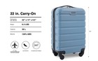 Wrangler Hardside Spinner Luggage  Blue Heaven  Carry-on 22-inch  Heaven 