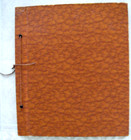 Vintage Mottled Brown Photo Album Scrapbook 30 Pages Unused 14x12  Tied  a2156