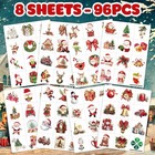 Christmas Temporary Tattoos Stickers 96 Pcs For Happy Christmas Santa Winter