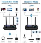 Bluetooth Transmitter Receiver 3 In 1 Audio Adapter For 2 Headphones -new- Black