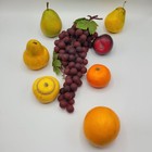 Artificial Faux Fruit Set Grapes Pears Oranges Home Decor Display Realistic Look