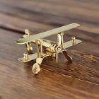 Vintage Brass Biplane Model   Handmade Metal Airplane Desk Decor Gift