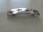 Salsa Designs Mexican Silver Crushed Turquoise Lapis Inlay Hair Clip 4   