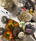 1 Lb Vintage Now Buttons Glass Metal China Rhinestones Sets   Loose Lot G4