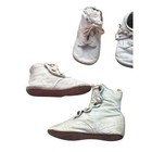 Vintage Set Of 7 Leather Baby Shoes Victorian Antique Primitive Decor Edwardian