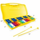 25 Notes Kids Glockenspiel Chromatic Metal Xylophone W yellow Case And 2 Mallets