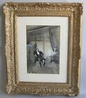 Antique American Victorian Watercolor Painting   Mowbray Percy  Circa 1905