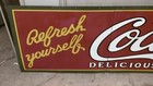 Coca Cola Porcelain Enamel Sign 30 X 120 Inches In 3 Parts