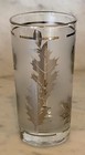 Vintage Mid-century Modern Libbey Frosted Silver Leaf High Ball Glass