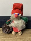 2 Vintage Gnome Elf Wood Denmark Holline Scandinavian Man Lady Pinecone Read