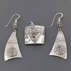 Ronetta Krause Silver Moon Studio Handcrafted Sterling Earrings   Heart Pendant