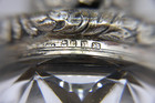 Hallmark Birmingham 1853  Cut Glass Silver Lidded Mustard Pot  Henry Manton 