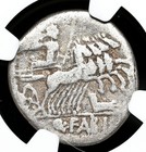 Roman Republic  Q  Fabius Labeo  Silver Denarius  124 B c  Ngc Fine