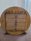 Early Rare J p Coats Spool Cotton Wooden Cabinet 4 Drawer Spool Design 