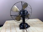 Antique Heavy Fan - Old Electric Table Fan - Brass Blades - Country Decoration