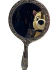Vintage 9  Antique Silver Plated Ornate Vanity Handheld Mirror Heavy Art Nouvea
