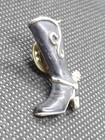 Black Gold Tone Western Cowboy Boot Spurs Lapel Pin Tie Tack Gift   Ships Free