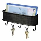 Mail Rack Wall Mount Hooks Key Holder Entryway Mail Organizer Rack Letter Sorter