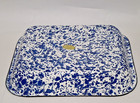 Vintage Enamelware Baking Pan Blue White Splatter By Cgs International 13 5 x11 
