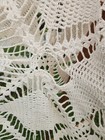 Vintage Handmade Crochet Lace Bedspread Ivory Geometric Coverlet 75x90