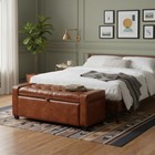 43 31   Storage Ottoman Bench  Leather Upholstered Tufted Bedroom Bench With    