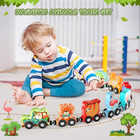 11 Pieces Magnetic Wooden Animal Train Set For Toddlers -montessori Learning Toy
