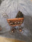 Antique Victorian Baby Doll Stroller Vintage Wicker Wood Iron Baby Doll Carriage