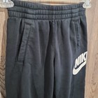 Nike Girls Medium Black Jogger Sweatpants Logo Pockets Athleticwear
