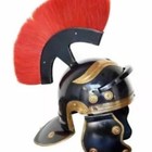 Antique Roman Armor Helmet   Medieval 20g Steel Helmet With Red Plume