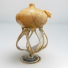 Blown Art Glass Jozefina Krosno Octopus Marbled Beige Oil Lamp Mcm New Wick