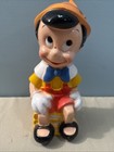 Vintage Disney Pinocchio Blow Mold Coin Bank 12  Plastic Figural Piggy Bank