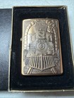 Vintage Zippo Solid Brass Steam Locomotive Train Lighter W  Box   Papers