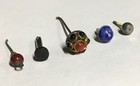Lot  5  Antique Chinese Snuff Bottle Tops Fancy Jade