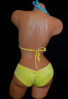 Exotic Dancer Stripper Ware Sexy Uv Glow Scrunch Butt Shorts Top Set