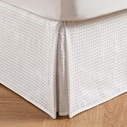 Pleated Waffle Weave Bed Skirt  Tailored Dust Ruffle 16 Inch Drop Easy Fit  M   