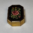Vintage Avon Unforgettable Solid Perfume Compact Floral Gold-tone