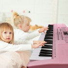 61 Key Portable Electronic Keyboard Piano W lighted Z-stand For Beginner Adult