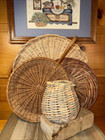 Vintage Wicker Baskets Wall   Table Top Boho Modern Rustic Decor  lot Of 4 