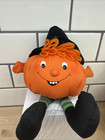 Vintage 1982 Hallmark Pumpkin With Witch Hat Plush Halloween Decor Shelf Sitter