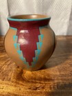 Vintage Native American Pottery Vase Signed By Artist 3 25 In T