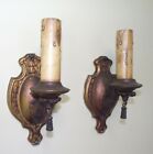 Pair Original  Antique Cast  Wall Sconce Light Fixtures 