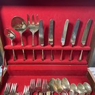Sam   s Brothers Ltd  Flatware 30pc Solid Bronze With Wooden Case Beautiful Vint