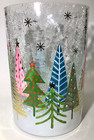 Yankee Candle 6 75  Festive Christmas Trees Crackle Glass Candle Holder Nib     